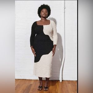 Mara Hoffman Amy Two Tone Dress Black/white- size 2x